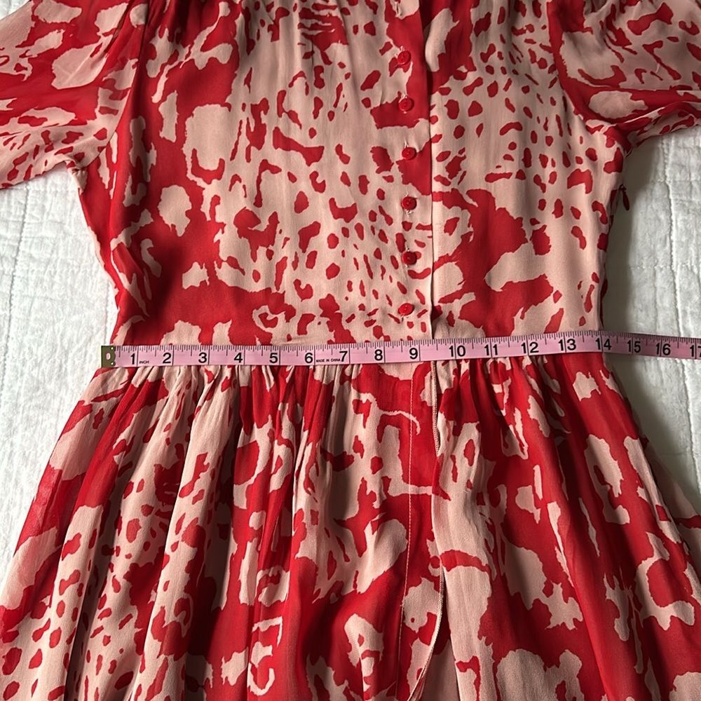 BA&SH Balearic Asymmetrical Dress Ruffled collar in Bordeaux Size 4US/XS NWT - Picture 8 of 16